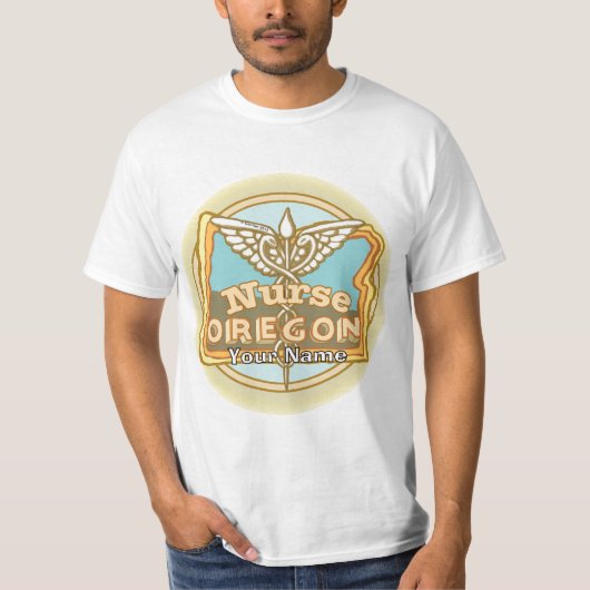 オレゴン看護師カドゥケウス Tシャツ (正面)