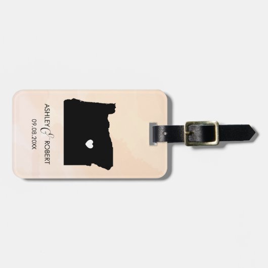 オレゴン結婚マップ荷物タグ、カスタムギフト ラゲッジタグ (正面横)