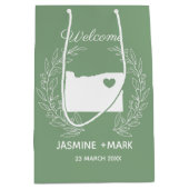 オレゴン結婚式の引き出物カスタムへようこそ ミディアムペーパーバッグ (正面)