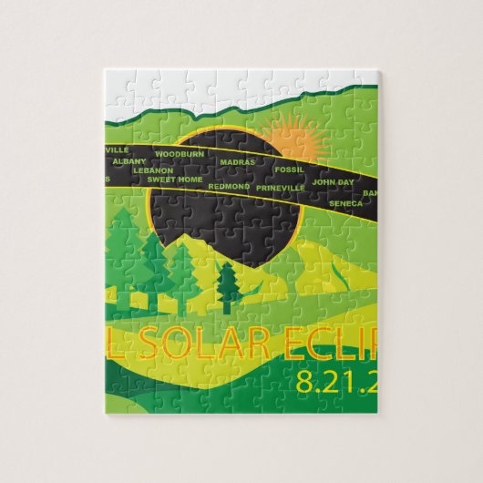 オレゴン都市地図を渡る2017総日食 ジグソーパズル (縦)