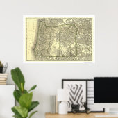 オレゴン鉄道地図1876 ポスター (ホームオフィス)