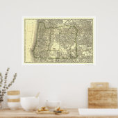 オレゴン鉄道地図1876 ポスター (キッチン)