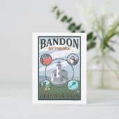 オレゴン風光明媚な旅行ポスター ポストカード (スタンド正面)