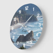 オレゴン風光明媚な海岸線シースケープ ラージ壁時計 (傾斜)