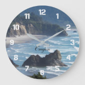 オレゴン風光明媚な海岸線シースケープ ラージ壁時計 (正面)