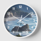 オレゴン風光明媚な海岸線シースケープ 壁時計 (正面)