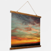 オレゴン鮮やか白熱［赤熱］光を放つサンセット 吊り下げ型タペストリー (傾斜あり)