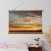 オレゴン鮮やか白熱［赤熱］光を放つサンセット 吊り下げ型タペストリー (寝室)