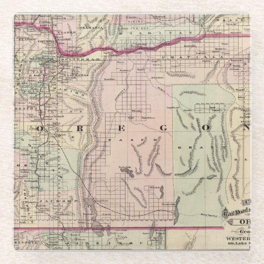 オレゴン6 ガラスコースター (正面)