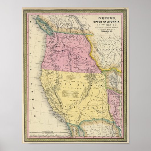 オレゴン、アッパーカリフォルニア、ニューメキシコ ポスター (正面)