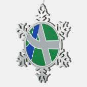 オレゴン・アルバニー州旗 スノーフレークピューターオーナメント (右)