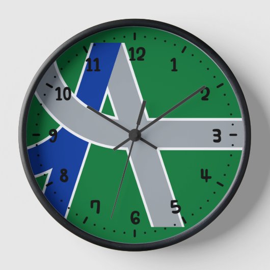 オレゴン・アルバニー州旗 壁時計 (正面)