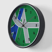 オレゴン・アルバニー州旗 壁時計 (傾斜)