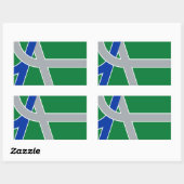 オレゴン・アルバニー州旗 長方形シール (シート)