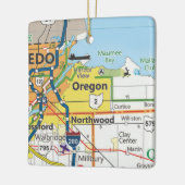 オレゴン・オハイオヴィンテージの地図 セラミックオーナメント (左)