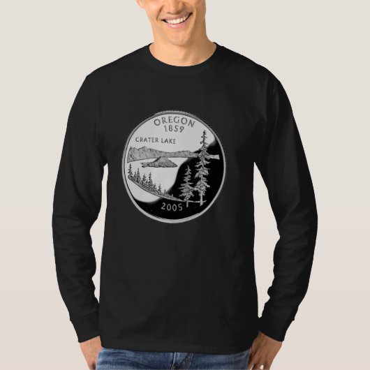 オレゴン・クォーターコイン – Crater Lake 25セント Tシャツ (正面)