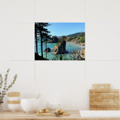 オレゴン・コースト・サニー・ビーチ・ロックス自然写真 ポスター (キッチン)