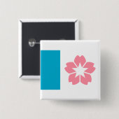 オレゴン，サレム州旗 缶バッジ (正面&裏面)