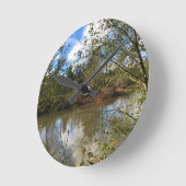 オレゴン・チュアラテン川 ラウンド壁時計 (傾斜)