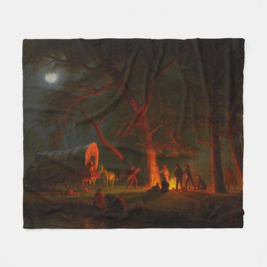 オレゴン・トレイル コネストガ・ワゴン ムーンライト キャンプファイヤー フリースブランケット (正面(横))