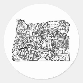 オレゴン・ドードル・ステッカー ラウンドシール