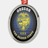 オレゴン・ビーバー州旗 メタルオーナメント (左)