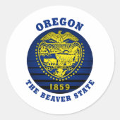 オレゴン・ビーバー州旗 ラウンドシール (正面)