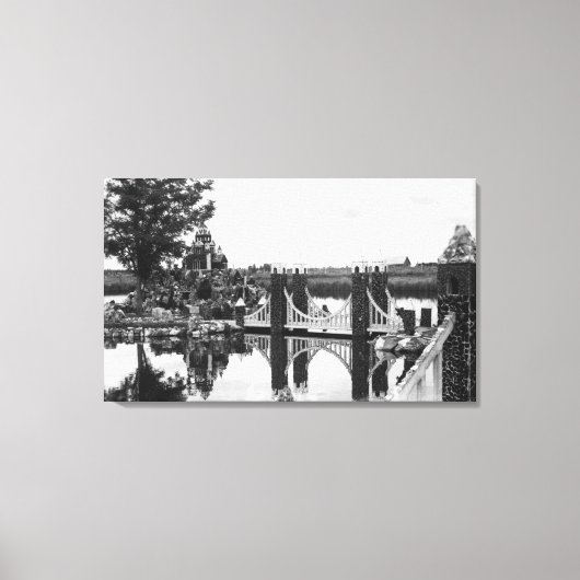 オレゴン・ピーターソンのロックガーデン写真の曲げ キャンバスプリント (正面)