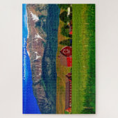 オレゴン・ファーム建物.クリスマス・グリーティング ジグソーパズル (縦)