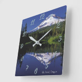 オレゴン·フード山 スクエア壁時計 (傾斜)