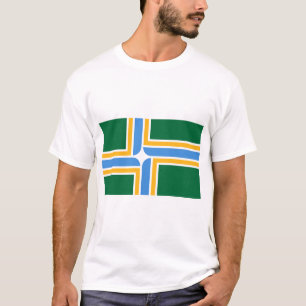 オレゴン・ポートランド州旗を持つTシャツ Tシャツ