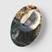 オレゴン，マッシュルーム ラウンド壁時計 (傾斜)