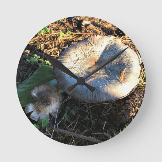 オレゴン，マッシュルーム ラウンド壁時計 (正面)