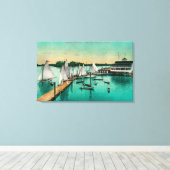 オレゴン・ヨットクラブ キャンバスプリント (インサイチュ (ウッドフロア))