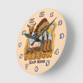 オレゴン ラウンド壁時計 (傾斜)