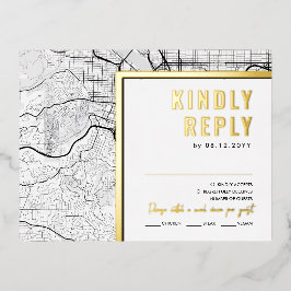 オレゴン・ラブロケーター・ポートランド | RSVP返信 箔招待状ポストカード