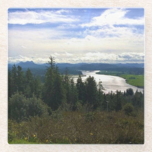 オレゴン，ルイス&クラーク川 ガラスコースター (正面)