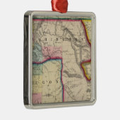 オレゴン、ワシントン州の地図 メタルオーナメント (右)