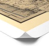 オレゴン・ワシントン鉄道地図1880 ポスター (角)