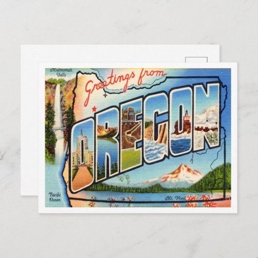 オレゴン・ヴィンテージ・トラベルからの挨拶 ポストカード (正面/裏面)