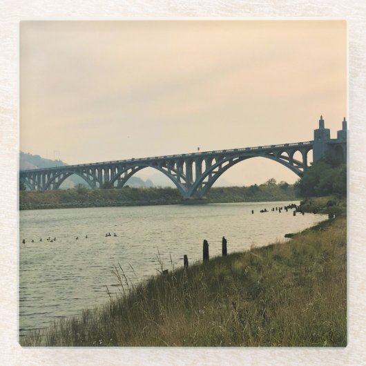 オレゴン，金ゴールドビーチ, Patterson Bridge ガラスコースター (正面)