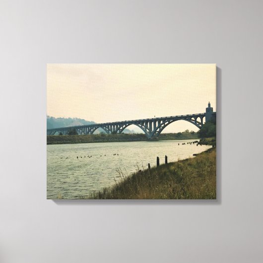 オレゴン,金ゴールドビーチ, Patterson Bridge キャンバスプリント (正面)