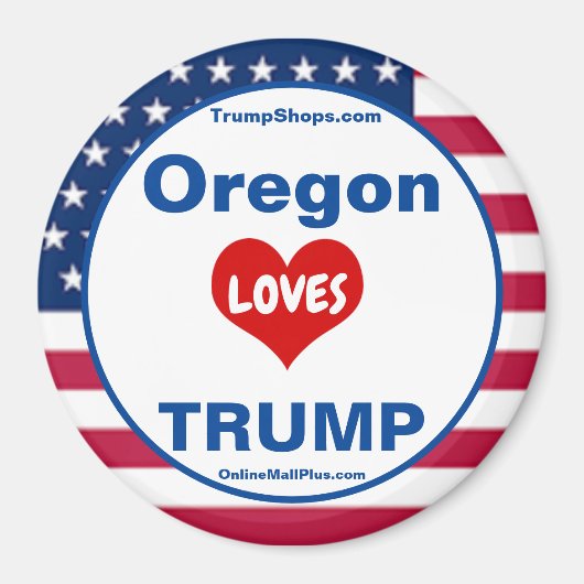 オレゴンLOVESトランプ愛国的冷蔵庫 マグネット (正面)