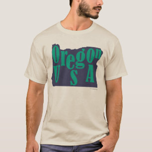 オレゴンUSA州形状旅行 Tシャツ