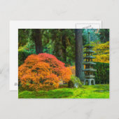 オレゴ日本のン州ポートランドの秋の庭 ポストカード (正面/裏面)