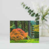 オレゴ日本のン州ポートランドの秋の庭 ポストカード (スタンド正面)