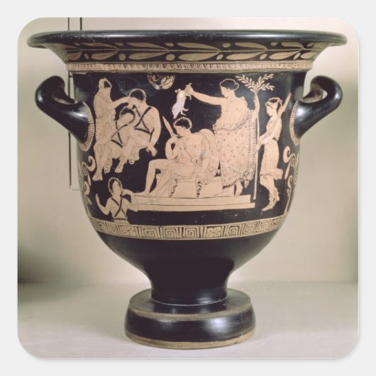 オレステスを支えとして描いた屋根裏の赤姿クラター スクエアシール (正面)