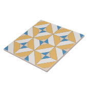 オレスペインのンジブルーピンクの幾何地中海の学 タイル (側面)