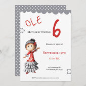 オレセビラナフラメンコダンサー誕生日 招待状 (正面/裏面)