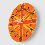 オレパーソナライズされたンジユニオンジャック英国国旗のダイヤル ラージ壁時計 (傾斜)